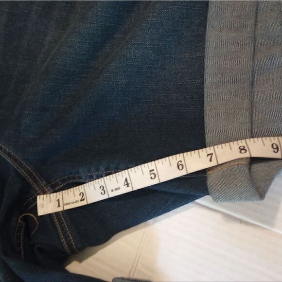 - Dip mid rise denim Bermuda shorts - Picture 6 of 8